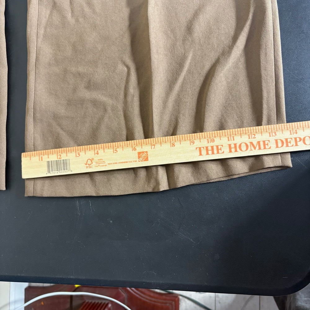Spanx Carefree Crepe Pleated Wide Leg Trouser Pants Womens L Cedar Tan Brown - Picture 12 of 16